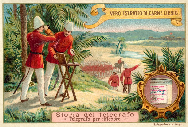 Signalering med heliograf (chromolitho) av European School