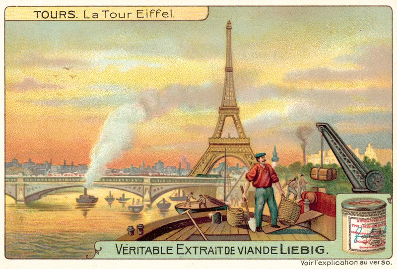 Eiffeltornet, Paris (chromolitho) av European School