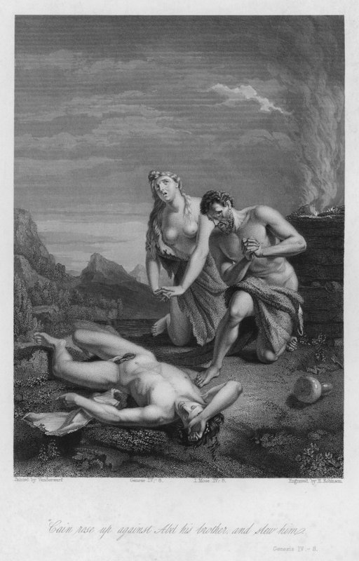 Den första döden, Genesis IV, 8 (gravyr) av European School