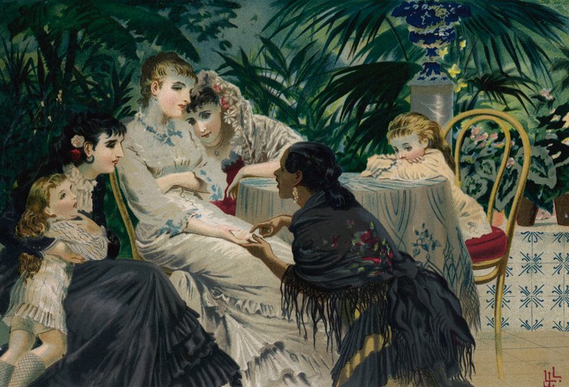 The Fortune Teller (chromolitho) av European School