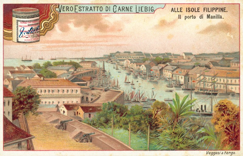 Hamnen i Manila (chromolitho) av European School