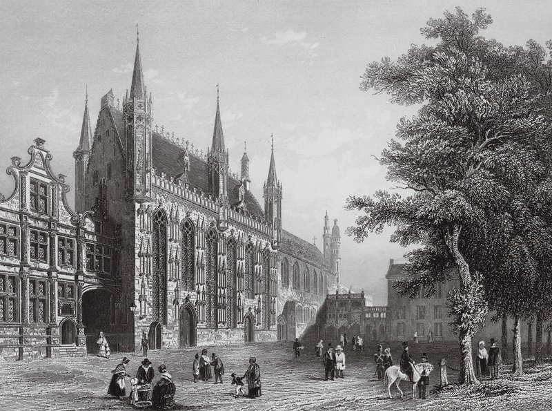 Rådhuset, Brygge (gravyr) av European School