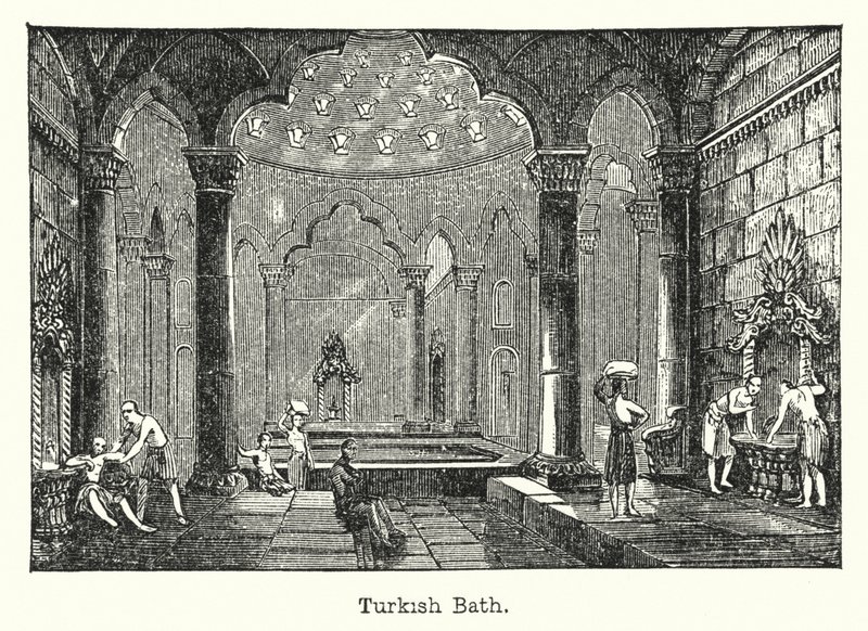 Turkiskt bad (gravyr) av European School