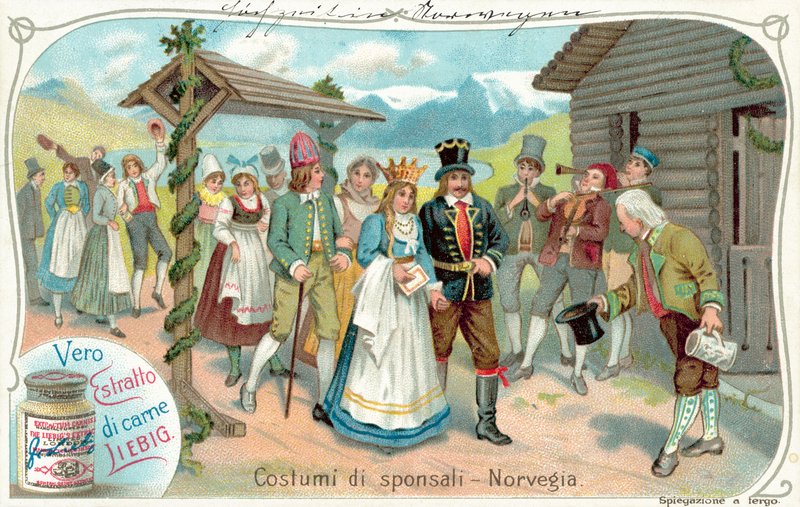 Bröllopståg i Norge (chromolitho) av European School