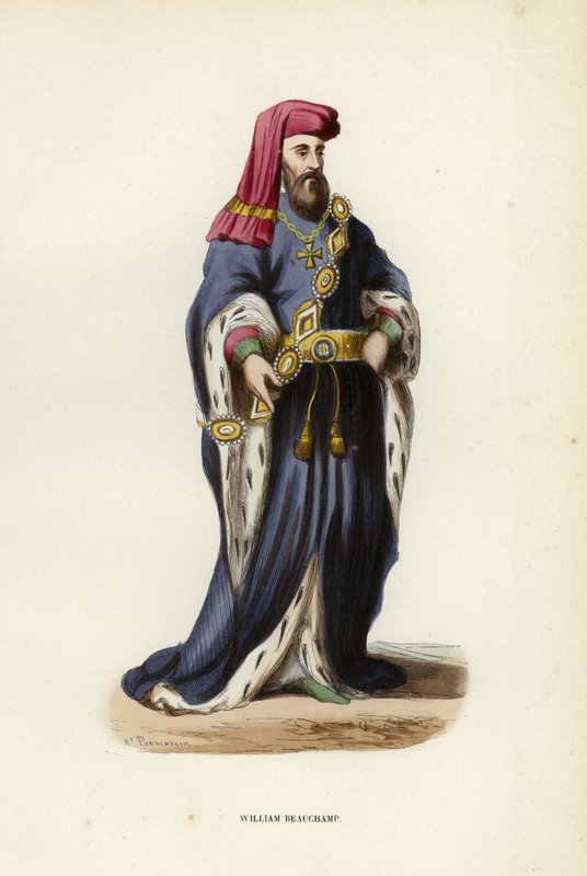 William Beauchamp (färgad gravyr) av European School