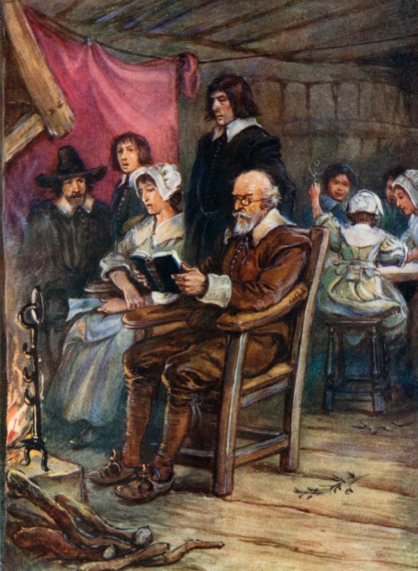 Illustration för de unga pilgrimerna av Evelyn Stuart Hardy