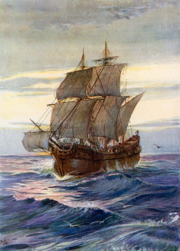 Illustration för de unga pilgrimerna av Evelyn Stuart Hardy
