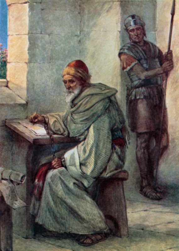 Paul i fängelse (färg litho) av Evelyn Stuart Hardy
