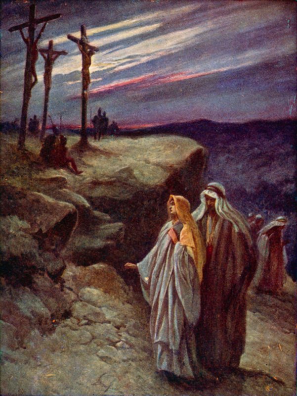 Korsfästelsen (färg litho) av Evelyn Stuart Hardy