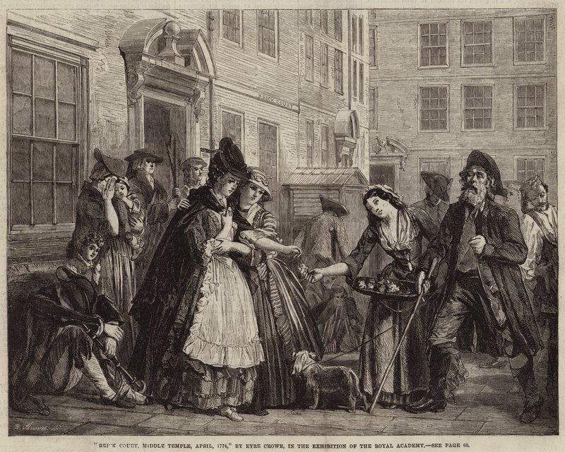 Brick Court, Middle Temple, april 1774 av Eyre Crowe