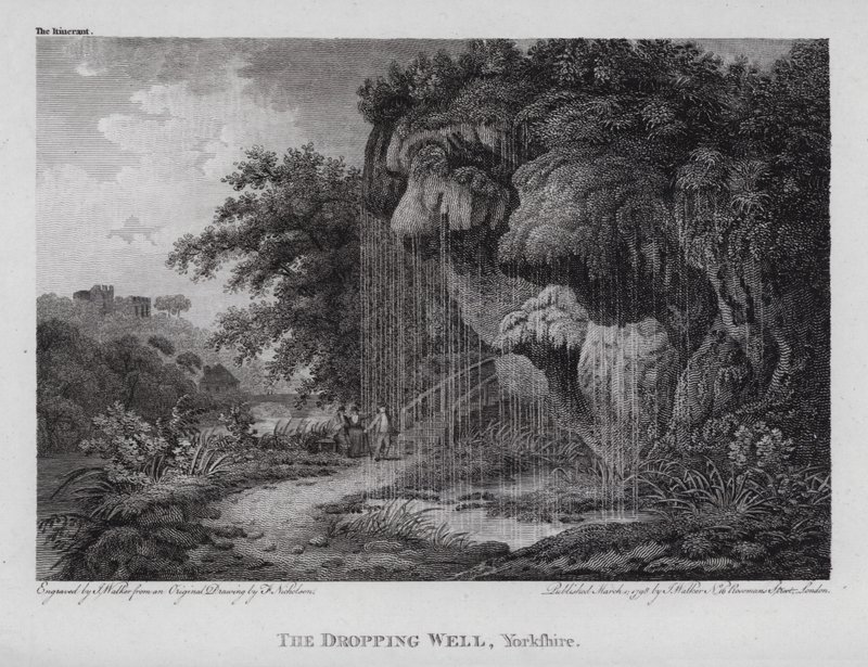 The Dropping Well, Yorkshire (gravyr) av F. (after) Nicholson