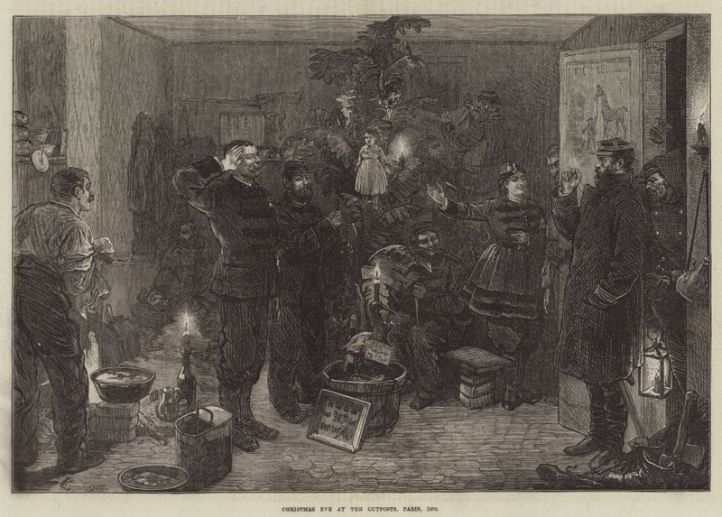 Julafton vid utposterna, Paris, 1870 av Felix Regamey