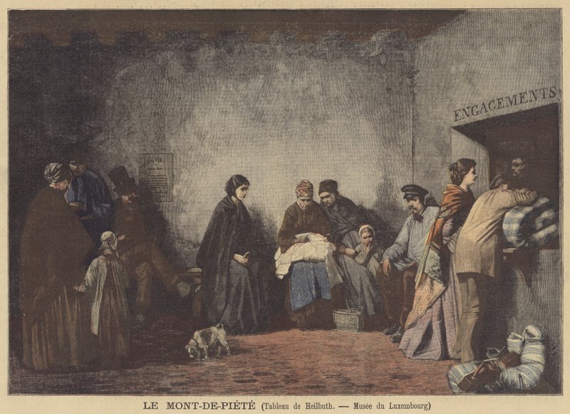 Mont-de-Piete (Pawnbrokers Shop) av Ferdinand Heilbuth