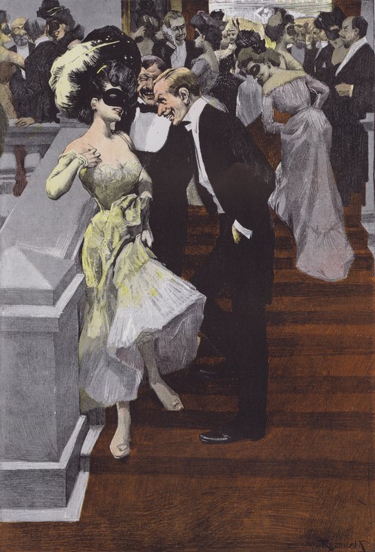 Bal Pare (färg litho) av Ferdinand von Reznicek
