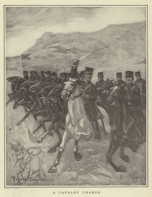 En kavalleriladdning av Fletcher C. Ransom
