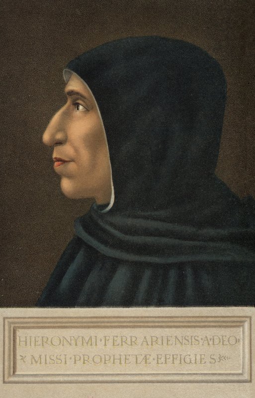 Girolamo Savonarola (färg litho) av Fra  Bartolomeo