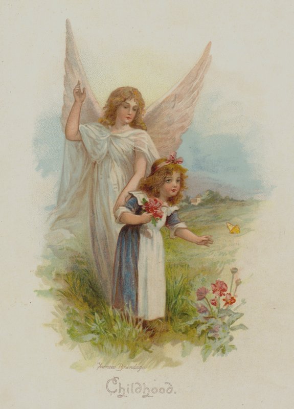 Barndom (chromolitho) av Frances Brundage