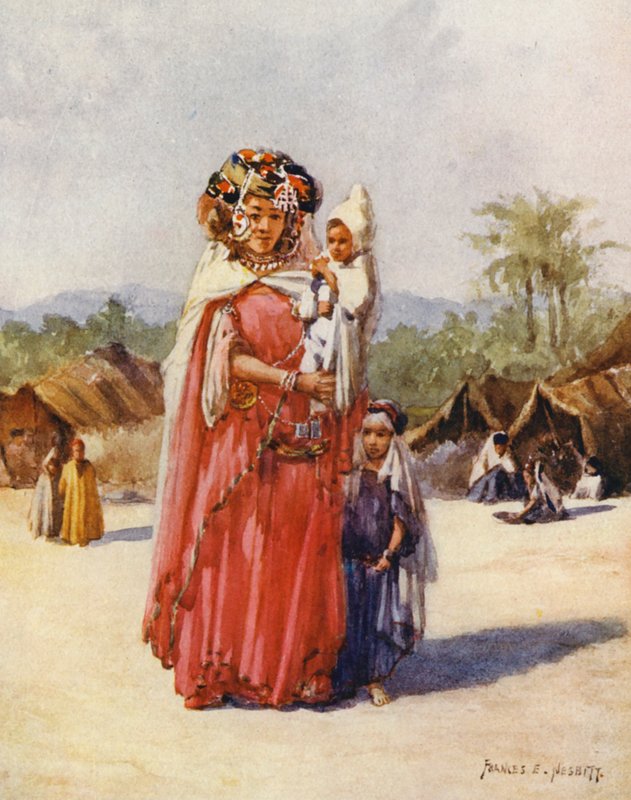 En kvinna från Biskra (färglitografi) av Frances Nesbitt