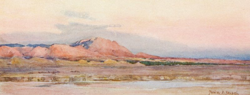 Kväll i Sahara (färglitografi) av Frances Nesbitt