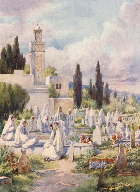 Fredag på kyrkogården, Alger (färglitografi) av Frances Nesbitt