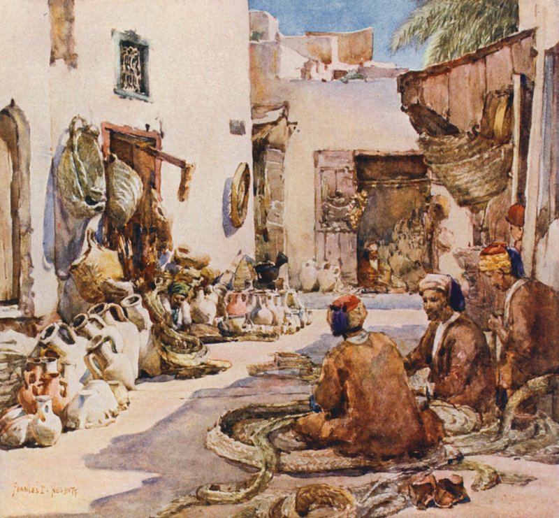 Korgmakarna, Sousse (färglitografi) av Frances Nesbitt