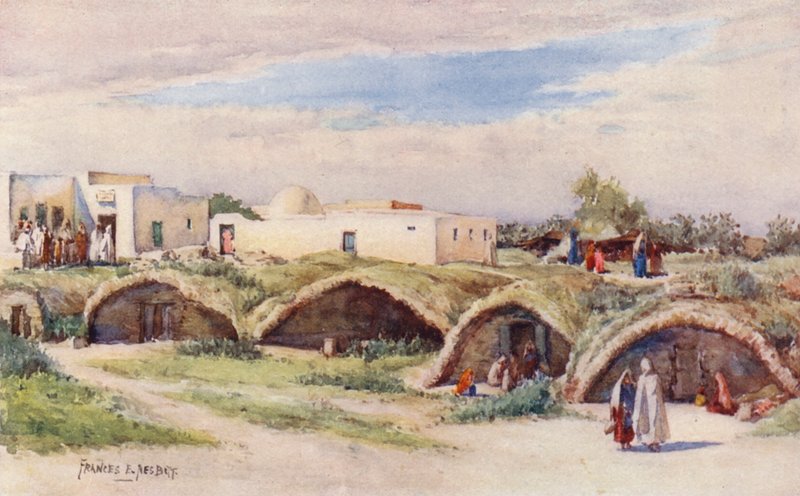 De gamla puniska cisternerna, Kartago (färglitografi) av Frances Nesbitt