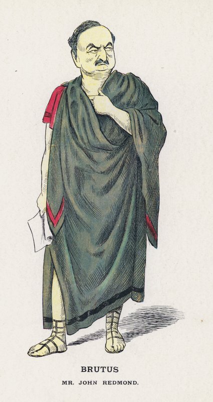 Brutus, Mr John Redmond (färg litho) av Francis Carruthers Gould
