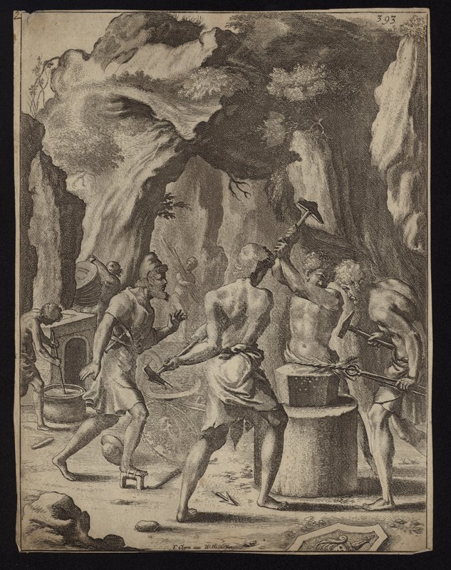 Vulcan smider Aeneas vapen av Francis Cleyn