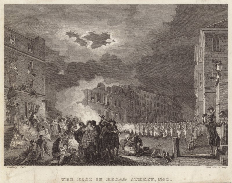 Upplopp på Broad Street 1780 av Francis Wheatley