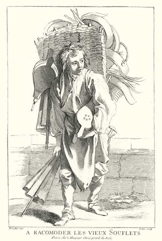 Bälg mender (gravyr) av Francois (after) Boucher