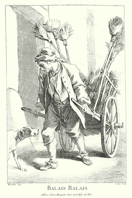 Kvastsäljare (gravyr) av Francois (after) Boucher