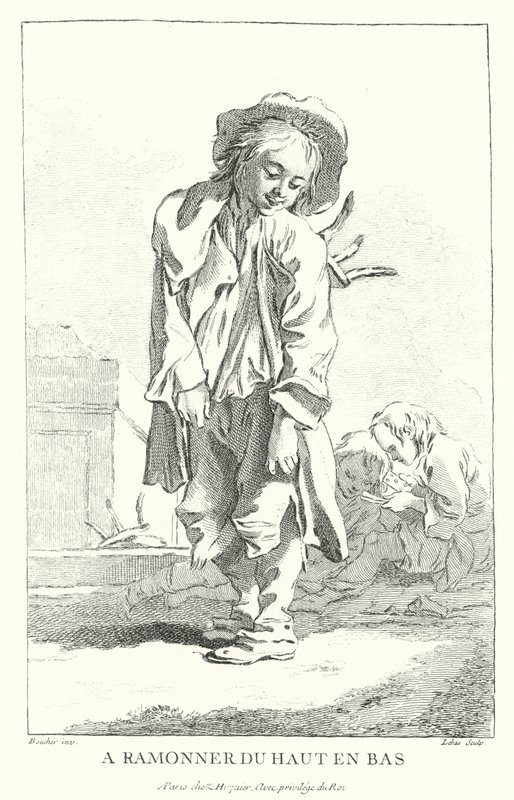 Skorstensfejare (gravyr) av Francois (after) Boucher