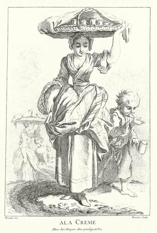 Krämförsäljare (gravyr) av Francois (after) Boucher