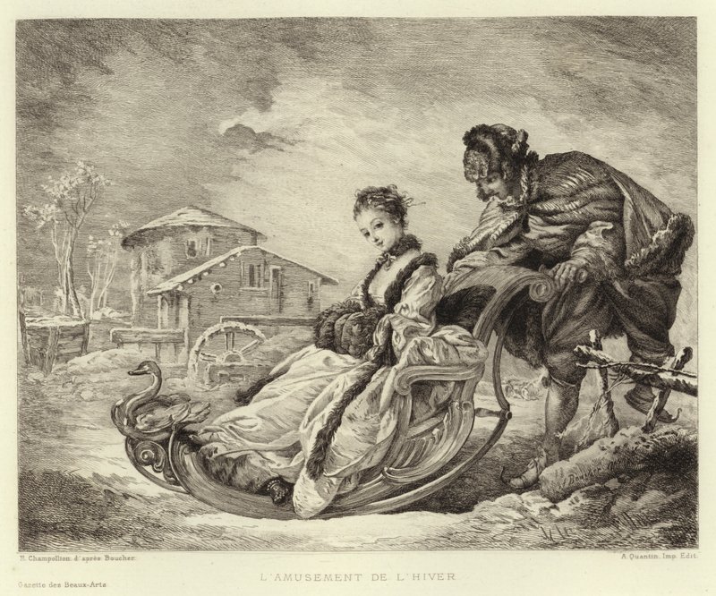 Vinternöje (gravyr) av Francois (after) Boucher