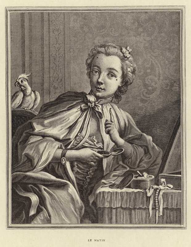 Morgonen (gravyr) av Francois (after) Boucher