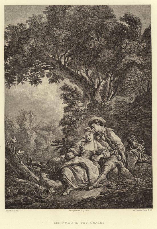 Pastoral Loves (gravyr) av Francois (after) Boucher