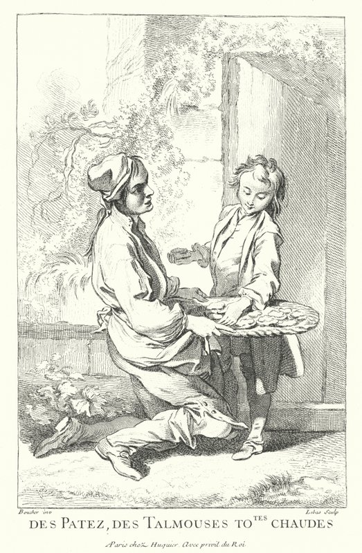 Konditorivaror (gravyr) av Francois (after) Boucher