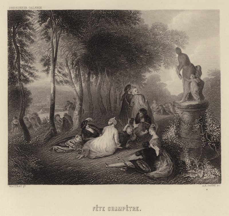Fältfest av Francois Louis Joseph Watteau