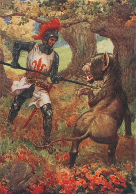 Sir Calidore and the Blatant Beast, från The Faerie Queene av Edmund Spenser av Frank Adams