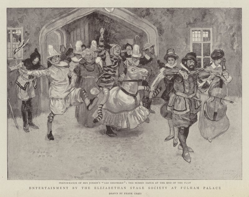 Underhållning av Elizabethan Stage Society på Fulham Palace av Frank Craig