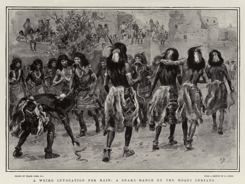 A Weird Invocation for Rain, a Snake-Dance av Moqui-indianerna av Frank Dadd