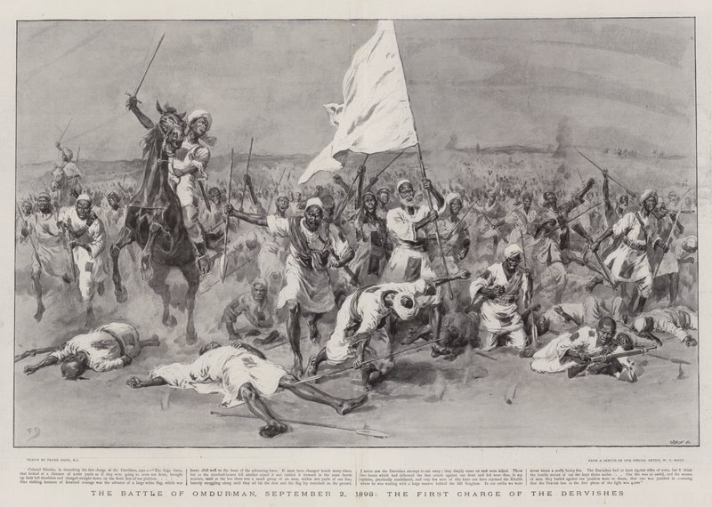 Slaget vid Omdurman, 2 september 1898, Dervischernas första anfall av Frank Dadd