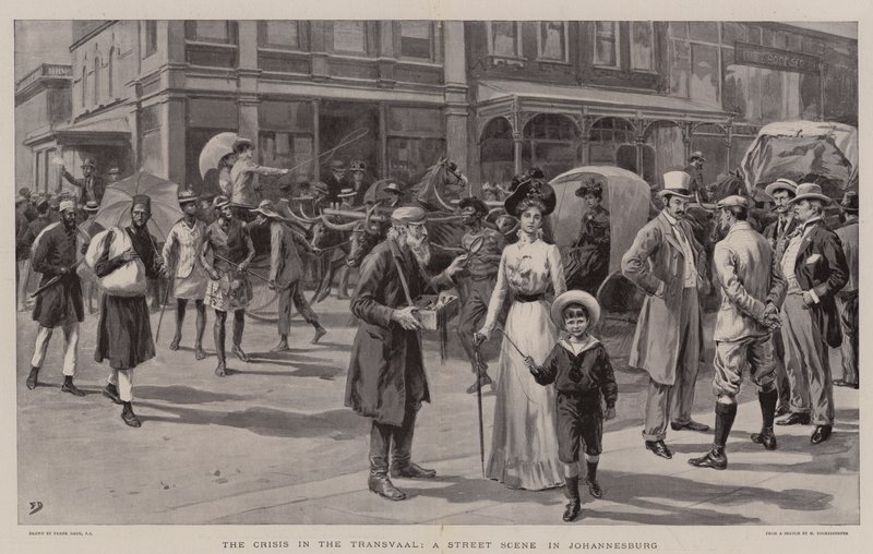 Krisen i Transvaal, en gatubild i Johannesburg av Frank Dadd