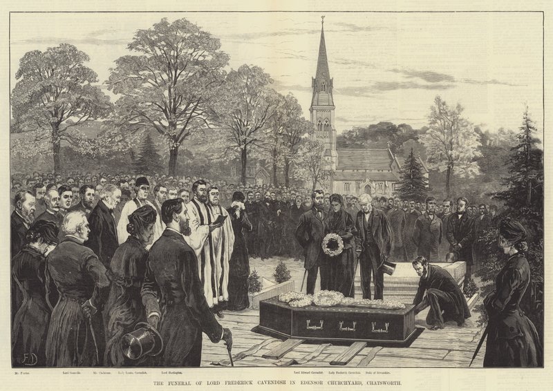 Lord Frederick Cavendishs begravning på Edensor kyrkogård, Chatsworth av Frank Dadd