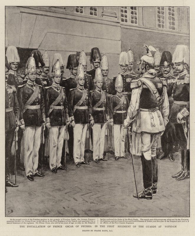 Installationen av prins Oscar av Preussen i första gardets regemente i Potsdam av Frank Dadd