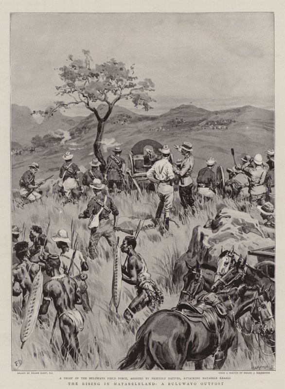 Upproret i Matabeleland, en utpost i Buluwayo av Frank Dadd
