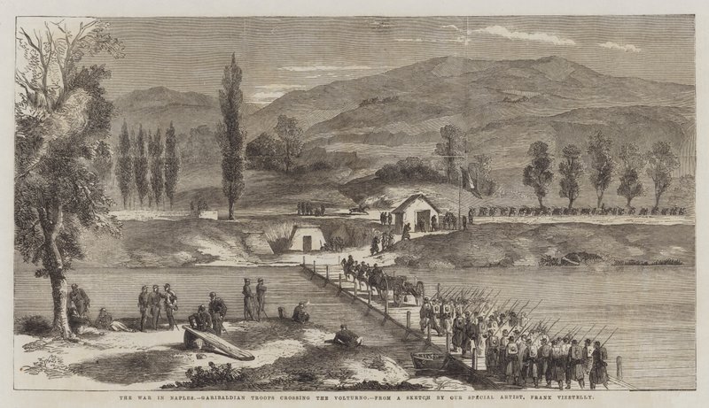 Kriget i Neapel, Garibaldiska trupper korsar Volturno av Frank Vizetelly