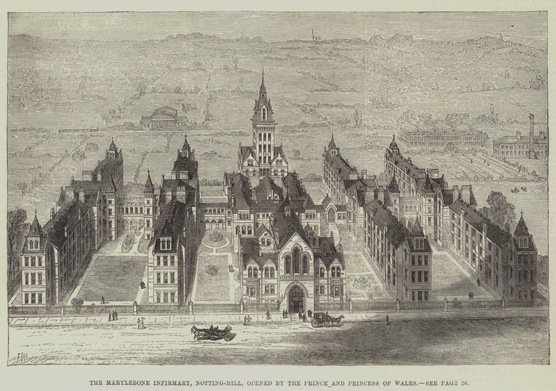 Marylebone Infirmary, Notting-Hill, öppnad av prinsen och prinsessan av Wales av Frank Watkins