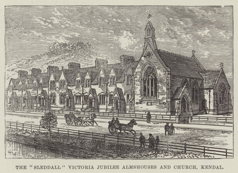 Sleddall Victoria Jubilee Almshouses and Church, Kendal av Frank Watkins