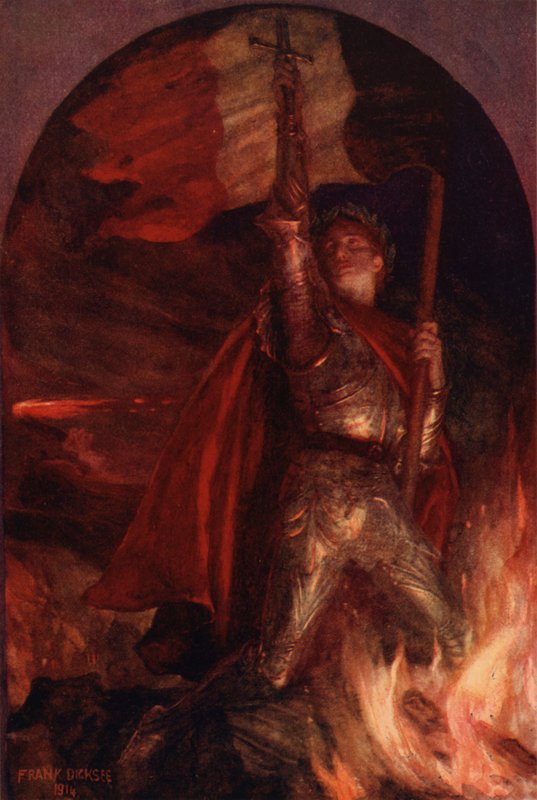 Jag kommer att resa mig (färg litho) av Frank (after) Dicksee